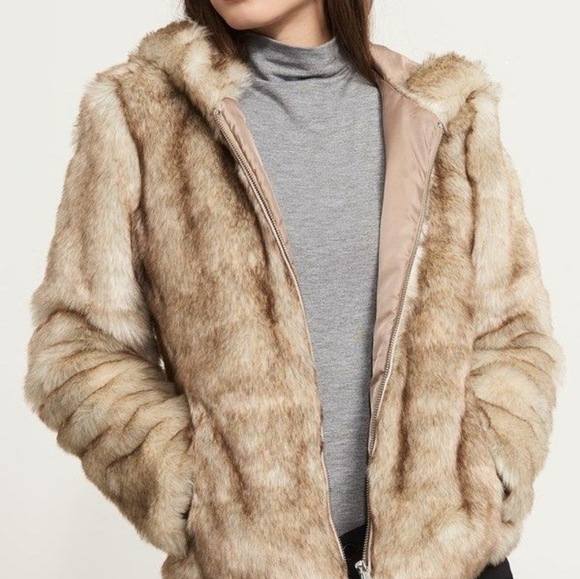 ? DYNAMITE Hooded Fur Jacket